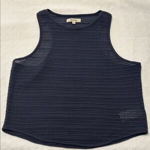 Madewell Navy Crochet Tank Top